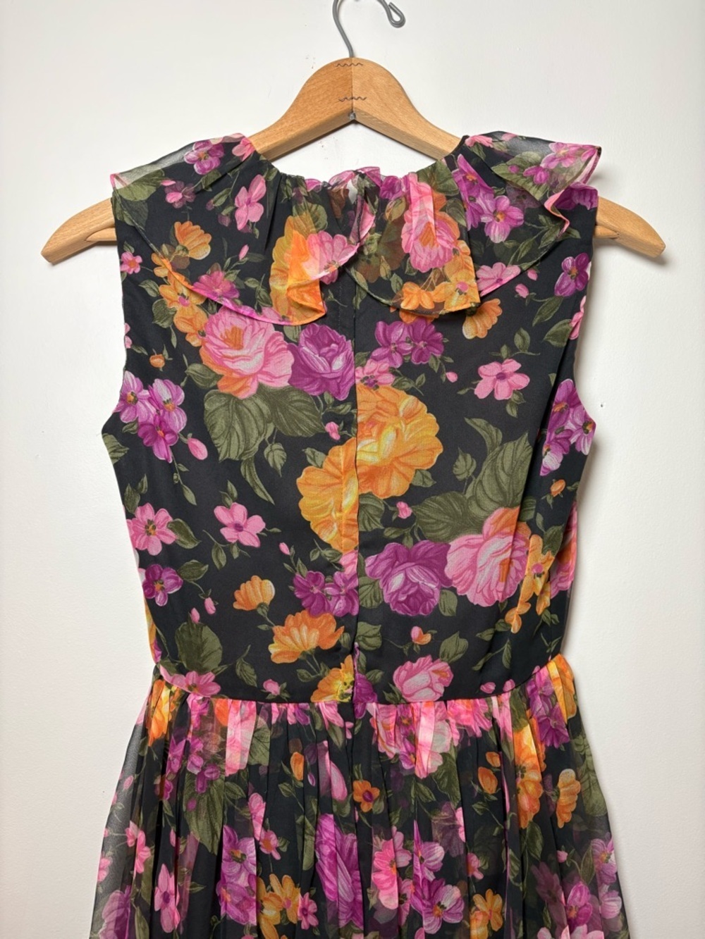 Vintage 1960s/70s Futura Couture of NY Floral Chiffon Maxi Dress - Picture 10 of 12